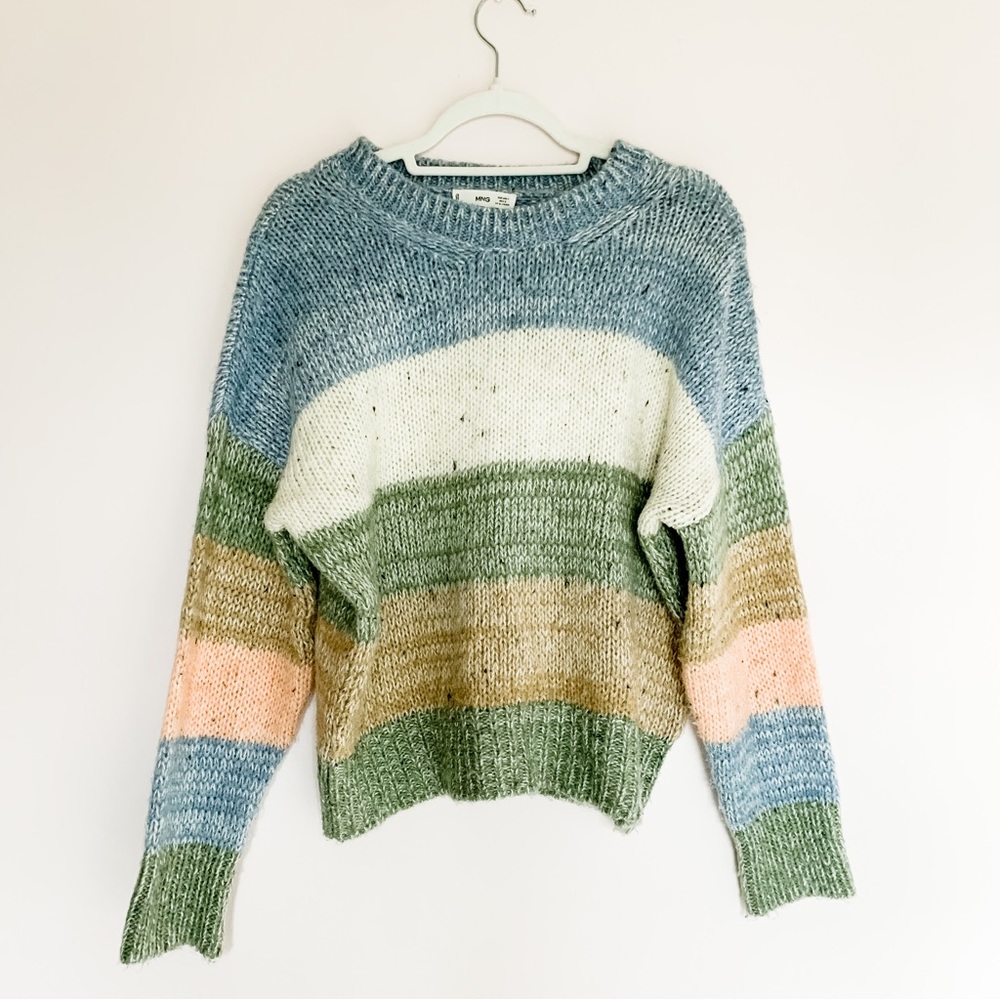 Mango Striped Knit Sweater